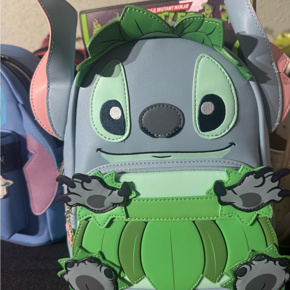 Loungefly Stitch Green and Gray Backpack
